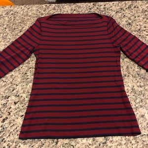 Navy blue and burgundy 3/4 sleeves top - M